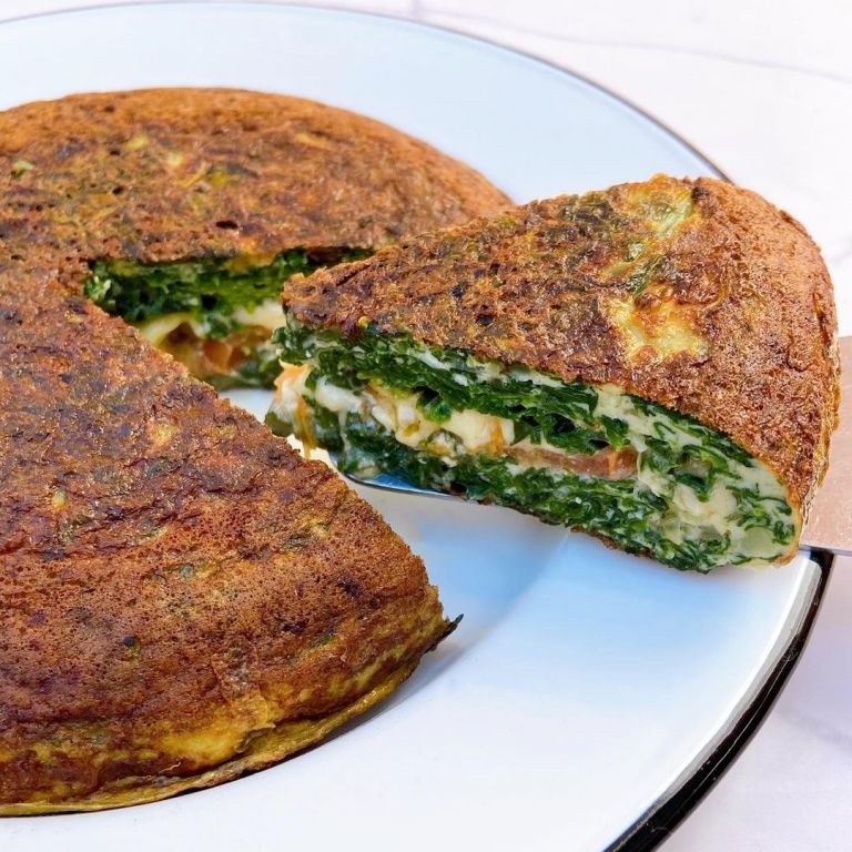 LA PRENSA Diario Receta / Tortilla de espinacas rellena de queso y tomate